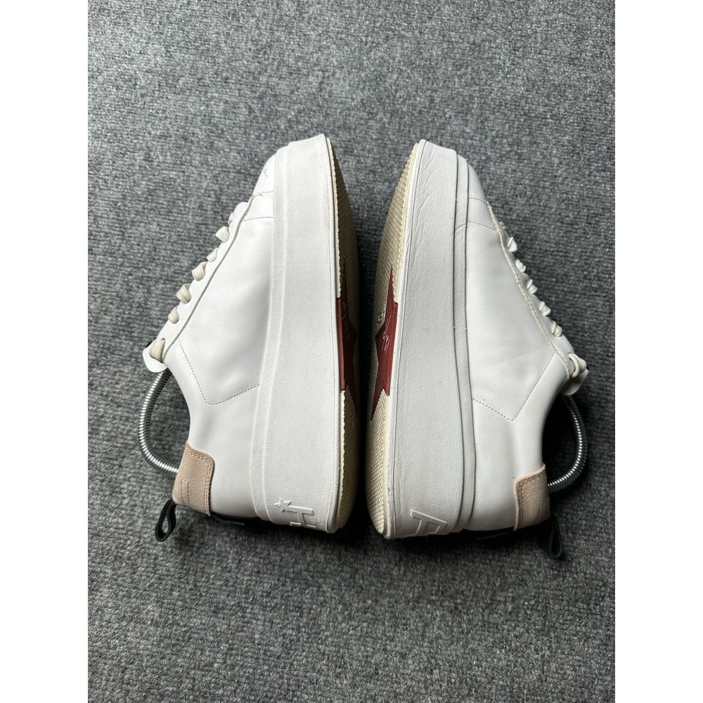 Womens Platform Sneakers Ash White Leather Chunky, Size US 7.5 - Picture 4 of 10